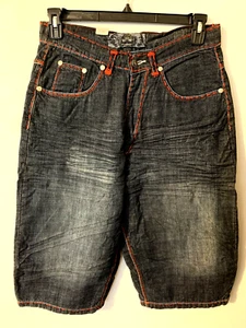 NOS Fort Jeans Mens Shorts Sz 36 Red Stitch Trim Baggy Hip Hop Skater Y2K - Picture 1 of 8