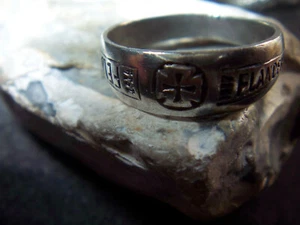 Patriotischer-900 Silber-Ring-Eisernes-Kreuz-WK1-Flandern-Feldzug-1914-1917 - Bild 1 von 9