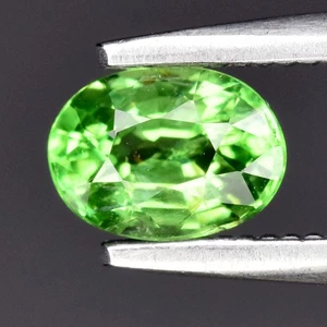 💎 Granate tsavorita verde natural ovalado de 0,48 quilates 5,3 x 3,8 mm - Piedra preciosa de Tanzania - Imagen 1 de 4
