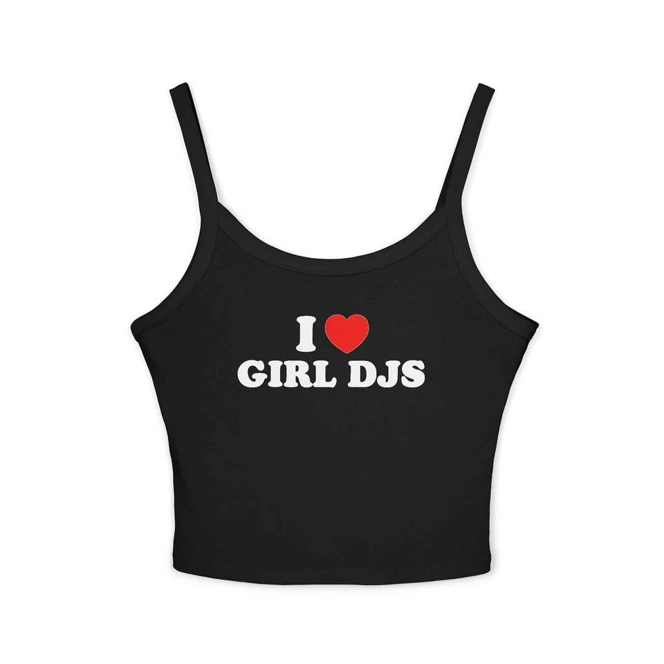 Camiseta sin mangas I Love Girl DJs música house rave top | Conjunto de festival EDM | Y2K ropa de club Foto 1 de 1