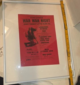 Poster concerto originale Nirvana labbra fiammeggianti 1989 vintage volantino maiale cieco - Foto 1 di 8