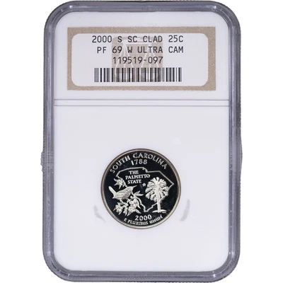 2000-S Silver South Carolina State Quarter - Proof ~ NGC PF 69 ULTRA CAMEO - Image 1 of 2