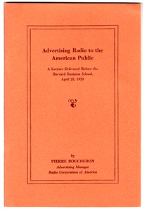 Advertising Radio to the American Public, Pierre Boucheron, RCA, 1928, illus - Bild 1 von 3