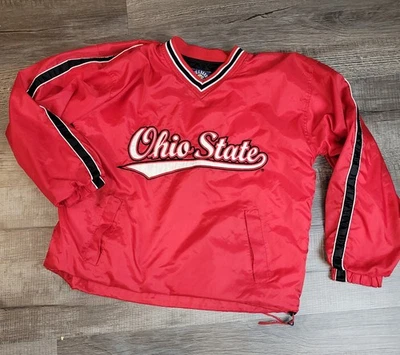 NCAA штата Огайо Steve & Barry's мужской маленький красный OSU пуловер с подкладкой ветровка - Изображение 1 из 4
