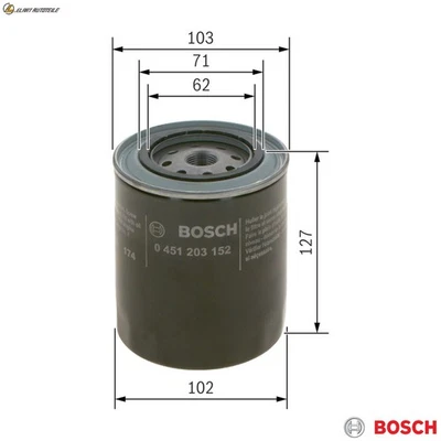 ÖLFILTER 0 451 203 152 FÜR FIAT 130 B.000 3.2L 6cyl 130 - Image 1 of 4