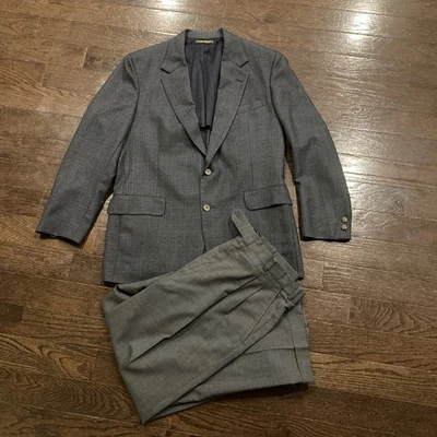 Traje Brooks Brothers Vintage 2 Piezas Hombre’s 42R/36x28 Gris 100% Lana *LEER* Foto 1 de 4