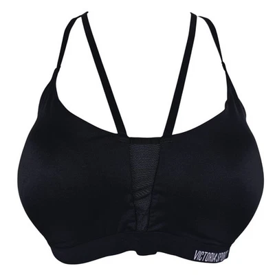 Victoria Secret  Sport Black Strappy Incrediable Light Lightly Padded Bra 36D - Image 1 of 4