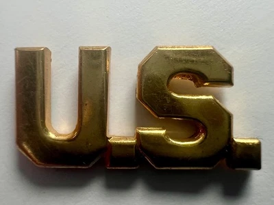 US Brass Collar Insignia  WW2 US Army Officer - Image 1 of 2