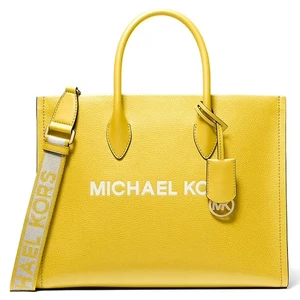 Bolso de Mano Michael Kors Margarita Amarillo Mirella Mediano Cuero Guijarro Top Cremallera - Imagen 1 de 3