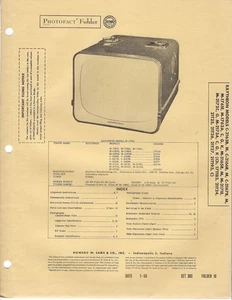 1956 Raytheon C-2163B Television TV Photofact Manual Schematic M-1761E 2167B - Picture 1 of 2
