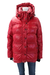 S13 NYC Womens Full Zip Hooded Puffer Coat Red Size M - Picture 1 of 9