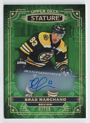 2022-23 Stature Autograph Auto Green #28 Brad Marchand 07/50 - Image 1 of 2