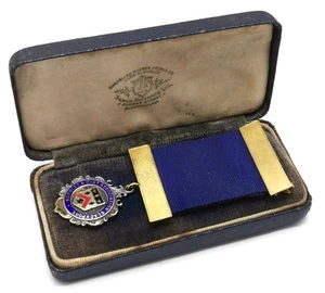RMBI Masonic Sterling Silver Enamelled Antique 1938 Stewards Jewel Medal - Picture 1 of 11
