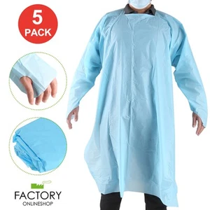 1/5/10/50 PC Vestidos de Aislamiento Desechables Dentales Grandes Puños Tejidos Azul PPE Nivel 3 - Imagen 1 de 37