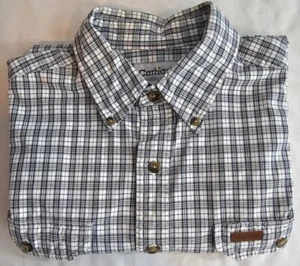 Carhartt Short Sleeve Button Down Shirt Men's Size Large Tall Relaxed Fit Plaid - Picture 1 of 11