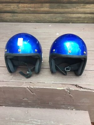 2 винтажных мотоциклетных шлема Grant RG-9 1970-е - синие - Изображение 1 из 4