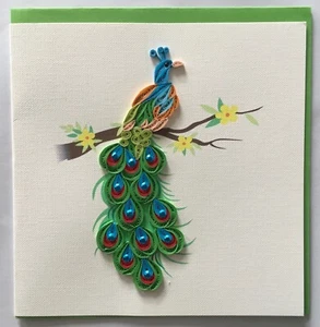 Pavone, carta quilling - Foto 1 di 2
