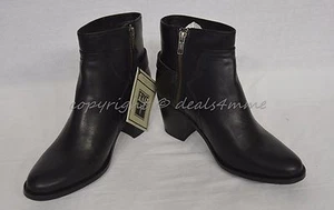 NIB Frye Janis Shield Pull-On Short Booties Black Leather US Women's Size 9 M - Picture 1 of 12