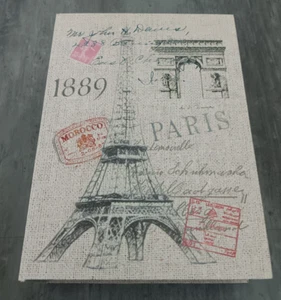 Caja de almacenamiento secreta libro sintético decorativo diseño torre Eiffel París Francia grande - Imagen 1 de 7