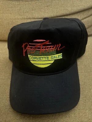 VTG Pro Team Corvette Sales Hat Snap Back Chevy Rope Retro Hipster 80 90s Navy - Image 1 of 4