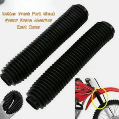 2PCS 40mm Black Motorcycle Front Shock Fork Rubber Boot Dust Jacket Cover Custom - Imagem 1 de 4