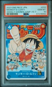PSA 10 One Piece TCG 2023 Promo JP Monkey D.Luffy #033 Weekly Shonen Jump #6-7 - Picture 1 of 3