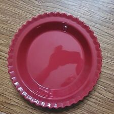 Chantal Pie Plate Red 9" Scalloped Ceramic Stoneware 