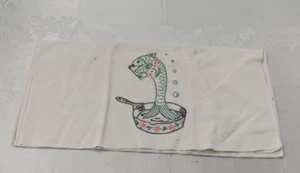 Asciugamano da tè vintage pesce in padella macchie 18 x 36 - Foto 1 di 4