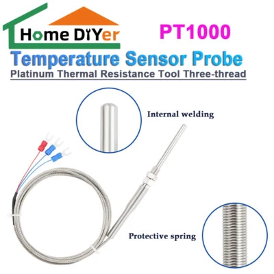 PT1000 Temperature Sensor Probe Platinum Thermal Resistance Tool Three-thread - Image 1 of 4