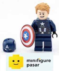 sh625 Lego Super Heroes 76143 - Captain America Minifigure w Shield & Hair - New - Picture 1 of 1