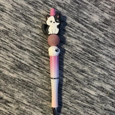 This Crafted Pen For Cat Lovers With Bling Pen Cute Beads - Image 1 of 3