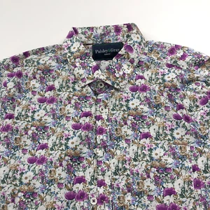 Camisa de Vestir Floral Manga Larga Estampado Completo Paisley & Gris Corte Ajustado XL 18/34.5 - Imagen 1 de 9