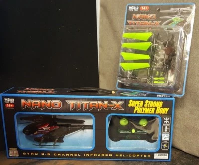 WORLD TECH TOYS NANO TITAN HELICOPTER remote control NIB, with replacement parts - Image 1 of 4