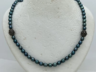 Barbara Bixby 纯银 18k 蓝色珍珠项链 16-20 英寸 — 第 1/4 张图片