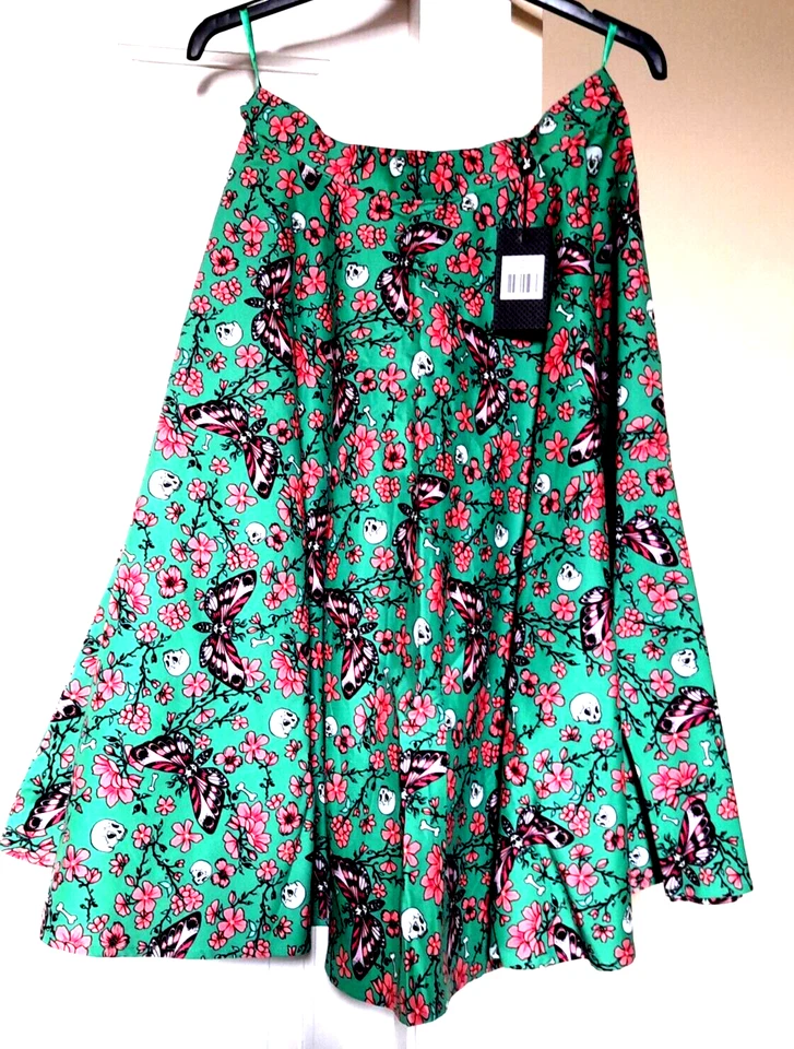 Falda Hell Bunny Madilynn Swing Retro Rockabilly Goth M Reino Unido 12 Nueva con Etiquetas Foto 1 de 4