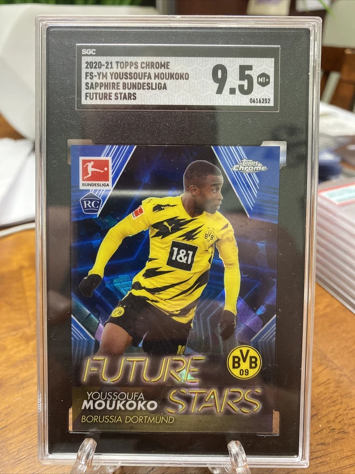 2020-21 Topps Chrome Bundesliga Sapphire Youssoufa Moukoko Future Stars  SGC 9.5 - Image 1 of 1