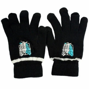 Anime Black Butler Attack On Titan Full Finger knit Gloves Cosplay Screen Touch - Picture 1 of 18