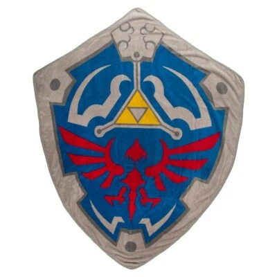 The Legend of Zelda Link Hylian Shield Plush Throw Blanket Shaped Nintendo Soft - Image 1 of 4