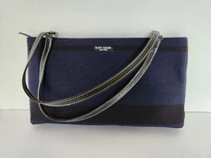 Kate Spade New York Wool Black Navy Shoulder Bag Handbag - Picture 1 of 10
