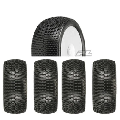 Pro-Line Buck Shot 4.0" S3 Soft Off-Road 1:8 Truck Tires Mounted Whte Wheels (4) - Image 1 of 3