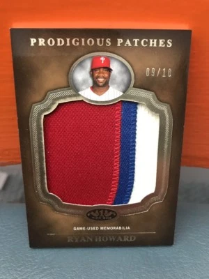 2012 Topps Tier One Baseball Prodigious Patches Ryan Howard #’d 10 - Image 1 of 2