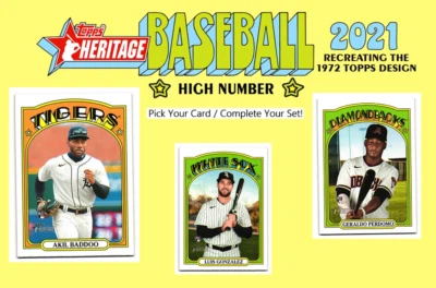 2021 Topps Heritage High Number Baseball - Pick Your Card / Complete Your Set! - Image 1 of 4