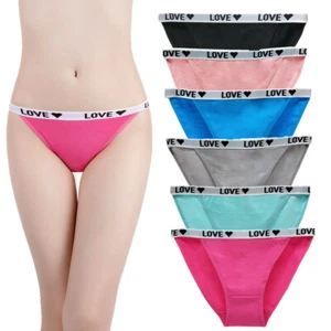 3 6 12 Teile Set Damen Sexy Baumwolle String Bikini Slips Höschen Unterwäsche, XS-M - Bild 1 von 12