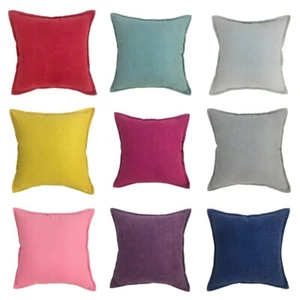Fabric Solid Cushion Cover Home Sofa Bed Car Throw Pillow Case Decor 18'' 22'' - Picture 1 of 22