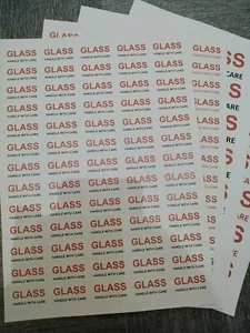 140 to 10,000+ Glass Handle With Care Self Adhesive Postage Labels Stickers - Picture 1 of 3