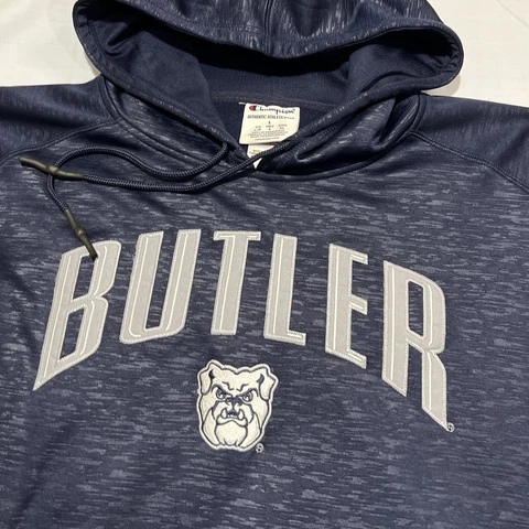 Butler Bulldogs Champion Hoodie Sweatshirt Mens Blue Embroidered Logo Size Large Cover