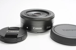 Canon EF-M 22mm F/2 STM  Black  for EOS M50 M5 M6 M100 M10 M200 M2 M3 Near mint - Picture 1 of 6