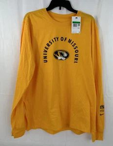 Men's Nike Tee Long Sleeve Unive of Missouri Columbia Mizzou Tigers XL Yellow - Picture 1 of 8