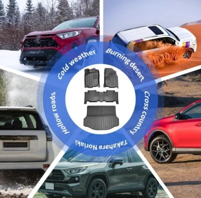  Tapetes de assoalho personalizados para Toyota RAV4 2013-2018, tapetes pretos - Imagem 1 de 4