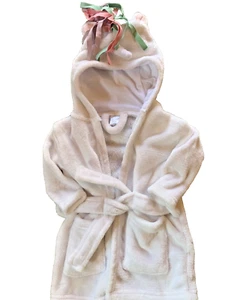 MODERN BABY Fuzzy White Girl  Tub -  Swim Coverup Unicorn Hood Sz 2 Girl - Picture 1 of 2